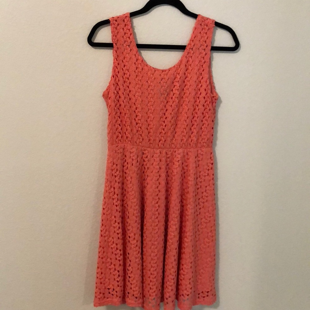 Coral lace dress